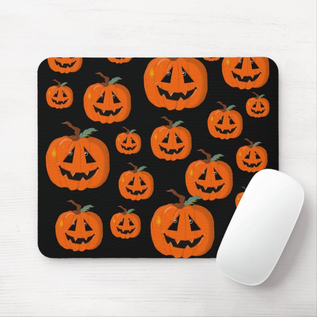 Happy Halloween Jack O Lantern Illustrative Art Mouse Pad (With Mouse)