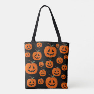 Happy Halloween Jack O Lantern Illustrative Art Tote Bag