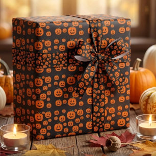 Happy Halloween Jack O Lantern Illustrative Art Wrapping Paper