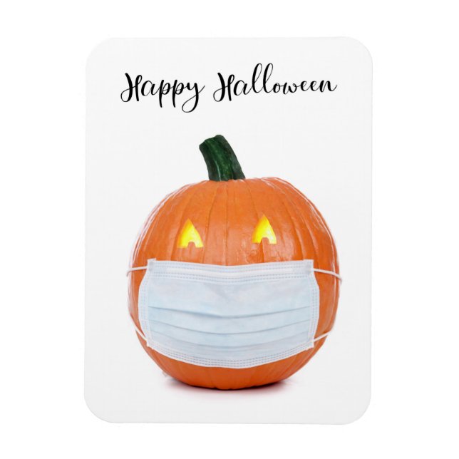 Happy Halloween Jack 'o Lantern in Face Mask Magnet (Vertical)