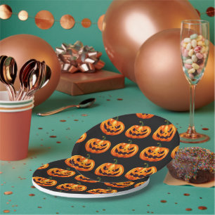 Happy Halloween Jack O Lantern Paper Plate