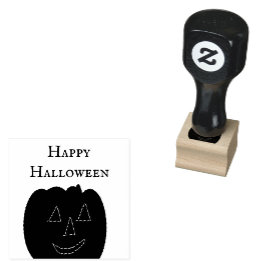 Happy Halloween Jack-o’-lantern Rubber Stamp