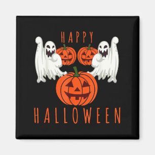 Happy halloween jack o lantern scary ghosts magnet