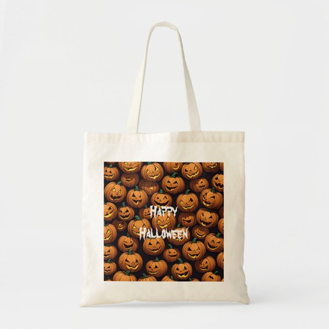 Happy Halloween Jack-o-Lantern Tote Bag (Front)