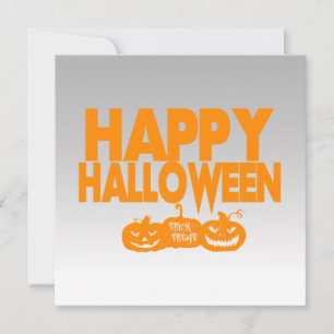 Happy Halloween Jack O Lantern Trick or Treat Holiday Card