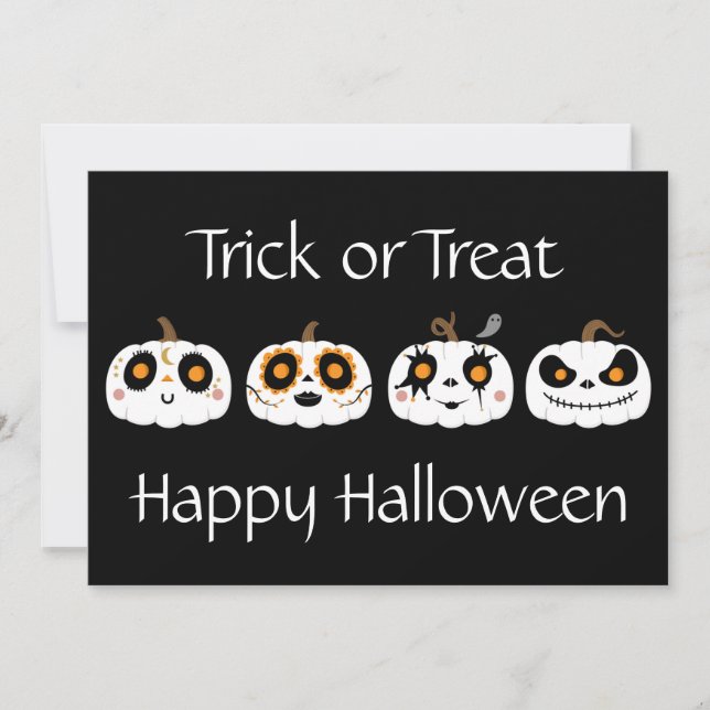 Happy Halloween Jack-O-Lanterns Holiday Card (Front)