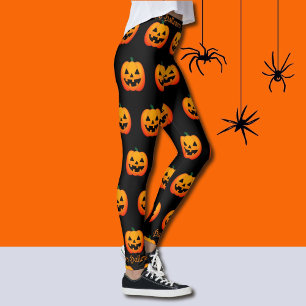 Happy Halloween Jack O Lanterns Pumpkins Party Leggings