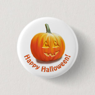 Happy Halloween Jack o'Lantern 1 Inch Round Button