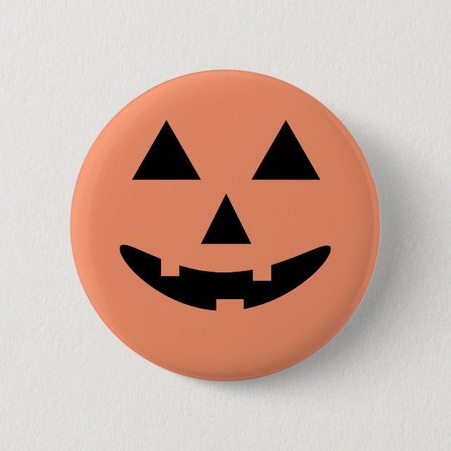 Happy Halloween Jack O'Lantern Pumpkin 2 Inch Round Button (Front)