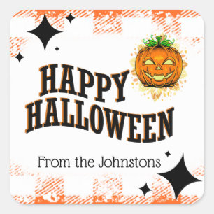 Happy Halloween Jackolantern Trick or Treat Square Sticker