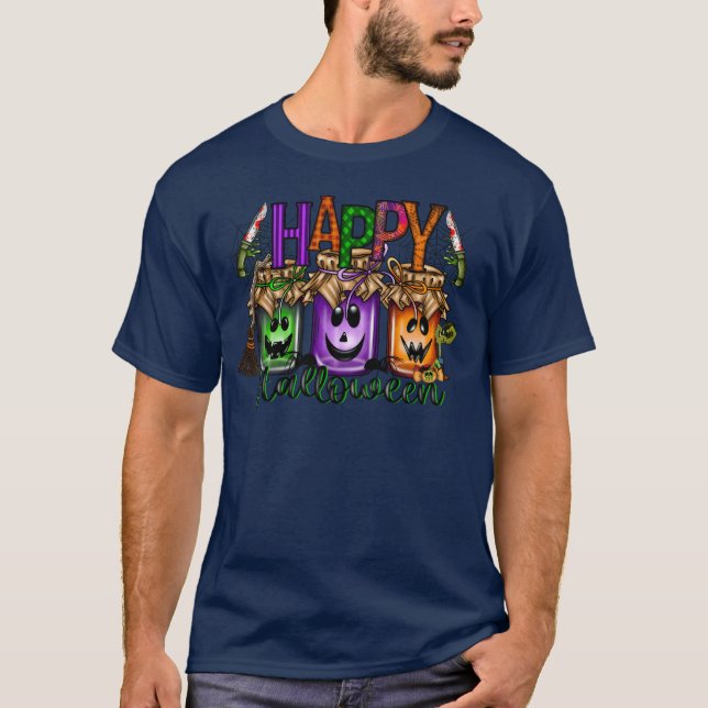 Happy Halloween Jar family T-Shirt (Front)