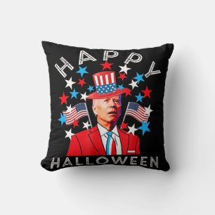 Happy Halloween Joe Biden 4th of July Memorial Ind Throw Pillow
