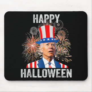 Happy Halloween Joe Biden USA Flag Fireworks th Of Mouse Pad