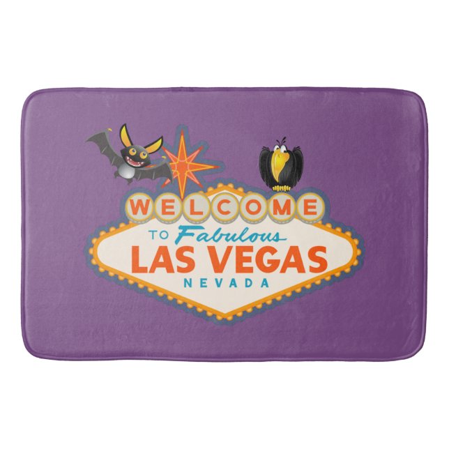 Happy Halloween Las Vegas Style Bath Mat (Front)