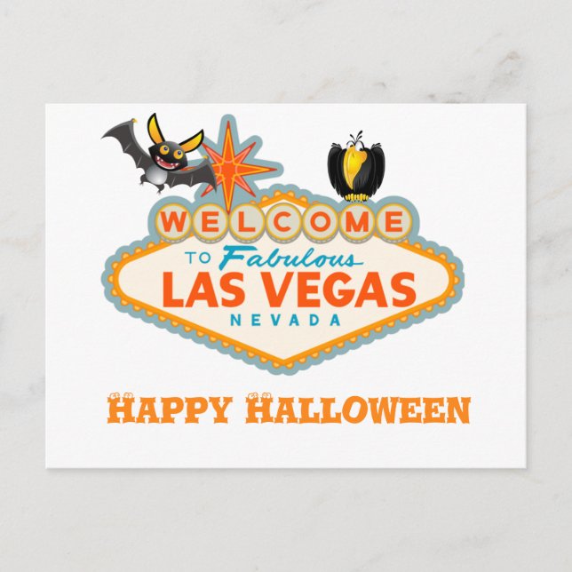 Happy Halloween Las Vegas Style Postcard (Front)