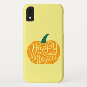 Happy Halloween lettering on carved pumpkin iPhone XR Case