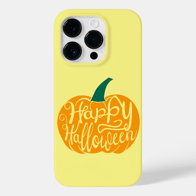 Happy Halloween lettering on carved pumpkin Case-Mate iPhone Case (Back)