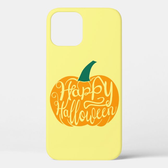 Happy Halloween lettering on carved pumpkin Case-Mate iPhone Case (Back)