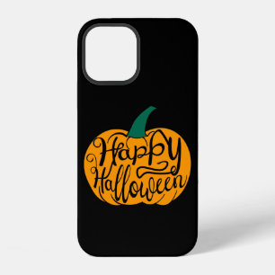 Happy Halloween lettering on carved pumpkin iPhone 12 Case