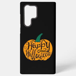 Happy Halloween lettering on carved pumpkin Samsung Galaxy Case