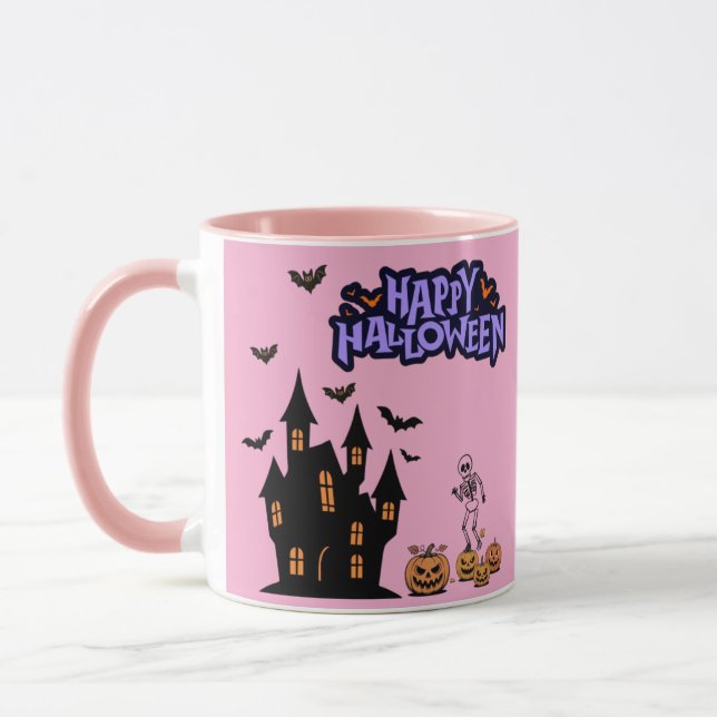 Happy Halloween light pink Mug (Left)