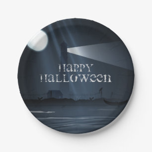 Happy Halloween Lighthouse at Night Party Plates