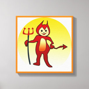 "HAPPY HALLOWEEN" LITTLE DEVIL CANVAS PRINT
