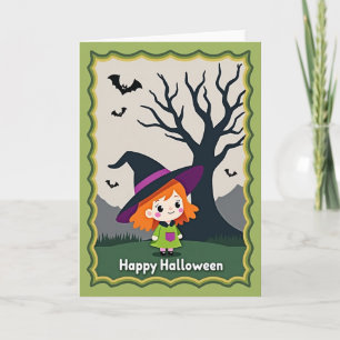 Happy Halloween Little Witch Card