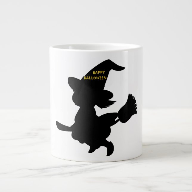 "HAPPY HALLOWEEN" LITTLE WITCH LARGE COFFEE MUG (Front)
