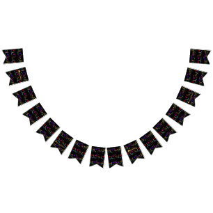 Happy Halloween Lollipops and Candy Black Pattern Bunting Flags