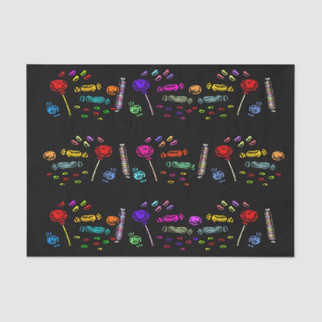 Happy Halloween Lollipops and Candy Pattern, ZSSG Tissue Paper (Front)