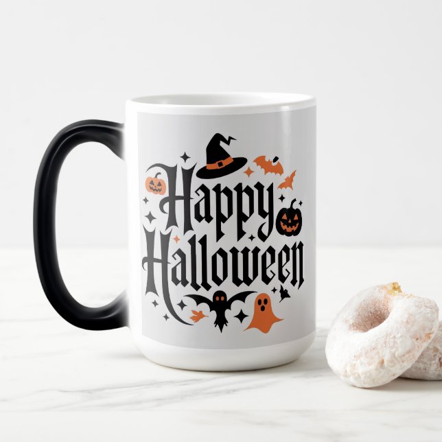 HAPPY HALLOWEEN MAGIC MUG (With Donut)