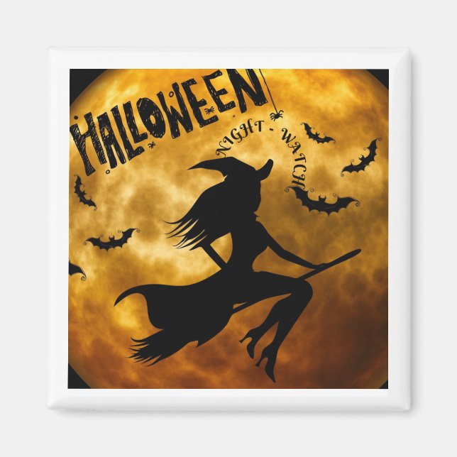 Happy Halloween Magnet , "Night-Watch"  (Front)