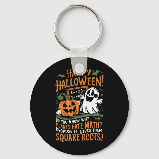 Happy Halloween - Math Teacher Scientist Funny Des Keychain (Front)