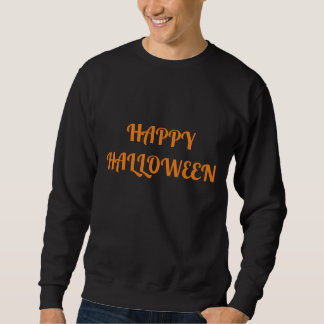 Happy Halloween Men's Orange  Black Sweatshirt