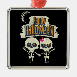 Happy Halloween Metal Ornament