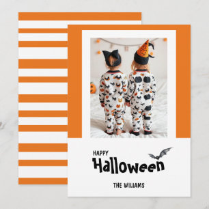 Happy Halloween Modern One Photo Holiday Card