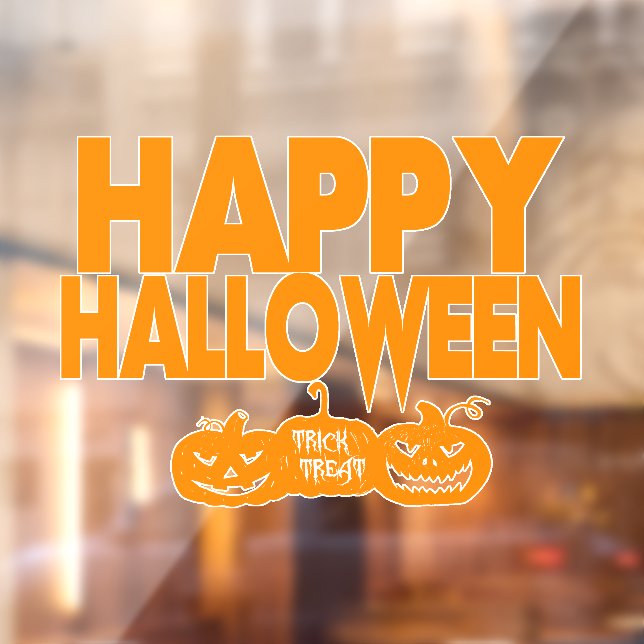 Happy Halloween Modern Pumpkins Window Cling (Sheet 2)