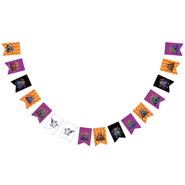 Happy Halloween Monster Trick or Treat Bunting Flags (All)