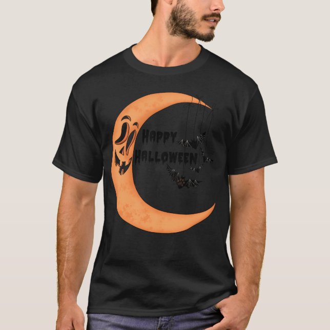 Happy Halloween Moon vintage T-Shirt (Front)
