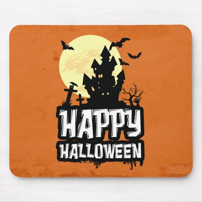Happy Halloween Mouse Pad (Front)