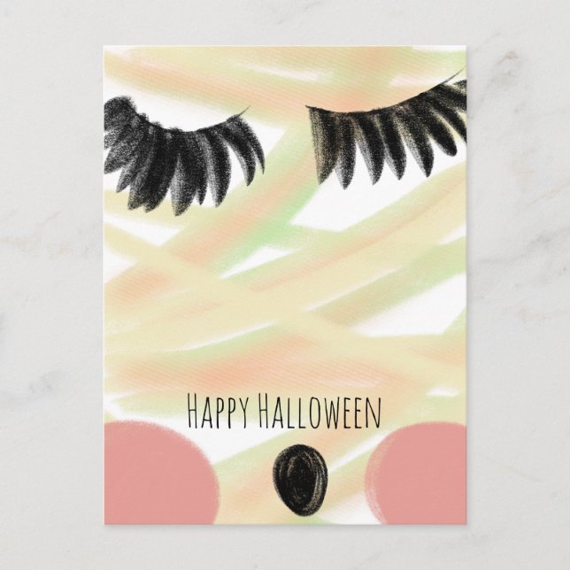 Happy Halloween Mummy Doddle Hand Drawn Thank You  Postcard (Front)