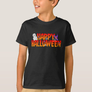 Happy Halloween Mummy Graphic Boy's T-Shirt