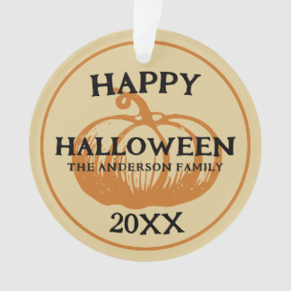 happy halloween name pet photo ornament