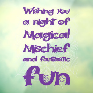 Happy Halloween Night Of Fright Window Cling