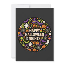 Happy Halloween Nights Cute Pumpkin Ghost.
