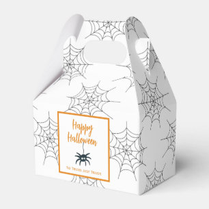 Happy Halloween no trick just treats spider cobweb Favor Box