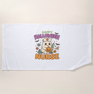 Happy Halloween Nurse Shirt – Cute Spooky Medical  Beach Towel