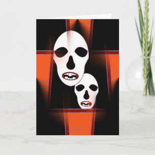 Happy Halloween o Dia de Las Brujas Black Orange Card