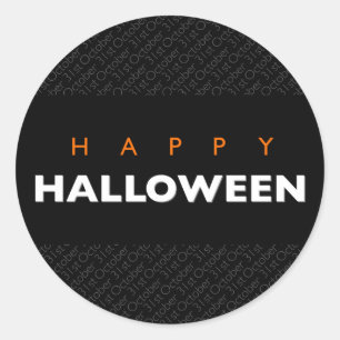 Happy Halloween October 31st Modern Typography Classic Round Sticker